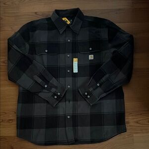 Carhartt Dark Plaid Button-Up Shirt Brand New!